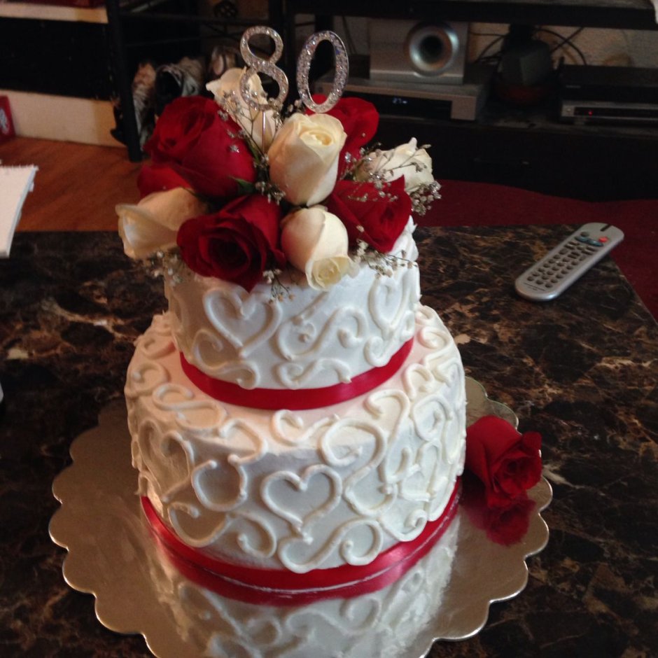 Торт на юбилей женщине с цветами