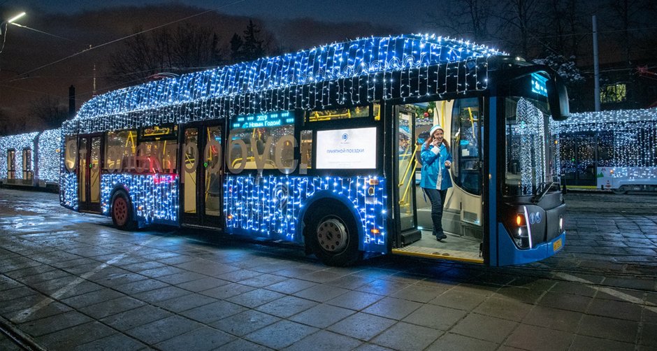 Новогодний трамвайчик в Коломне