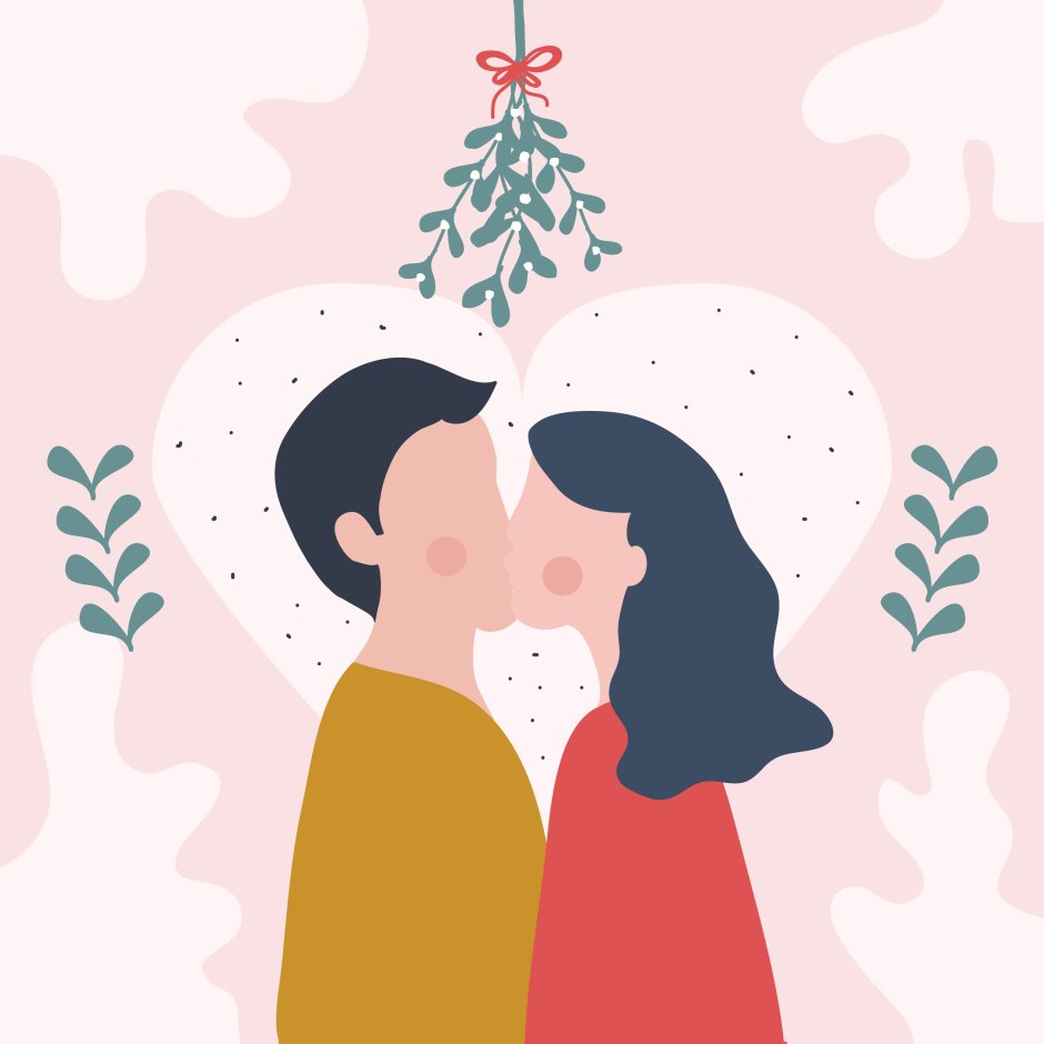 Поцелуи под омелой в Рождество