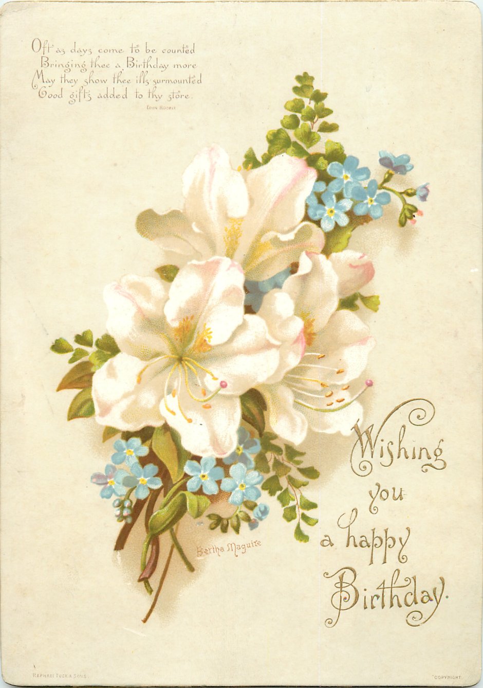 Винтажные поздравительные открытки с днем рождения женщине