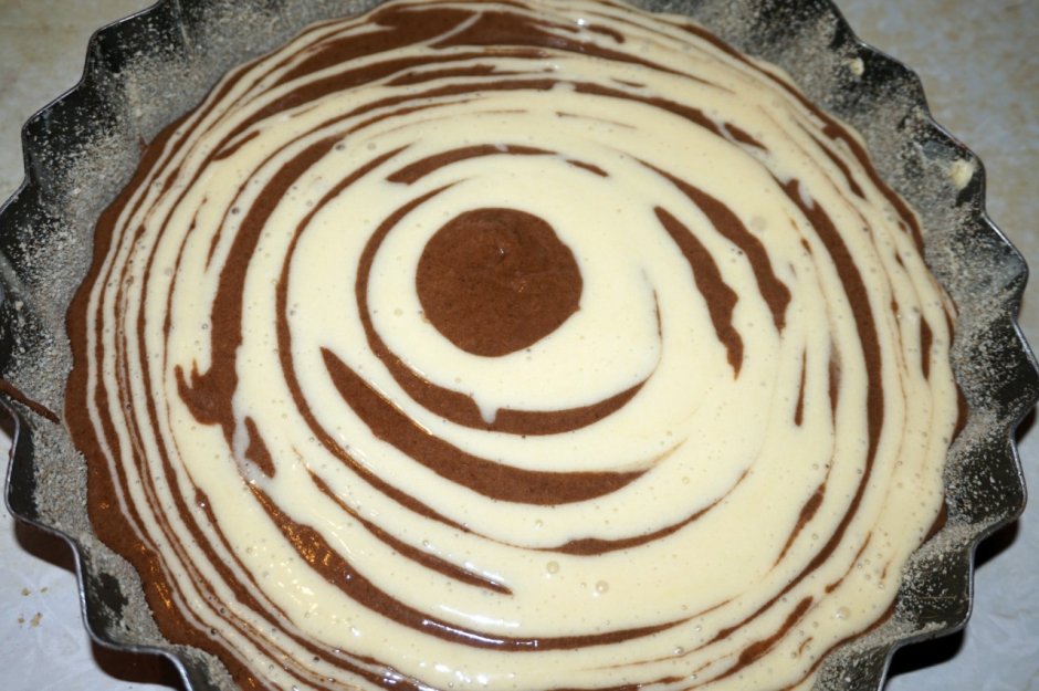 Торт Зебра со сметанным кремом
