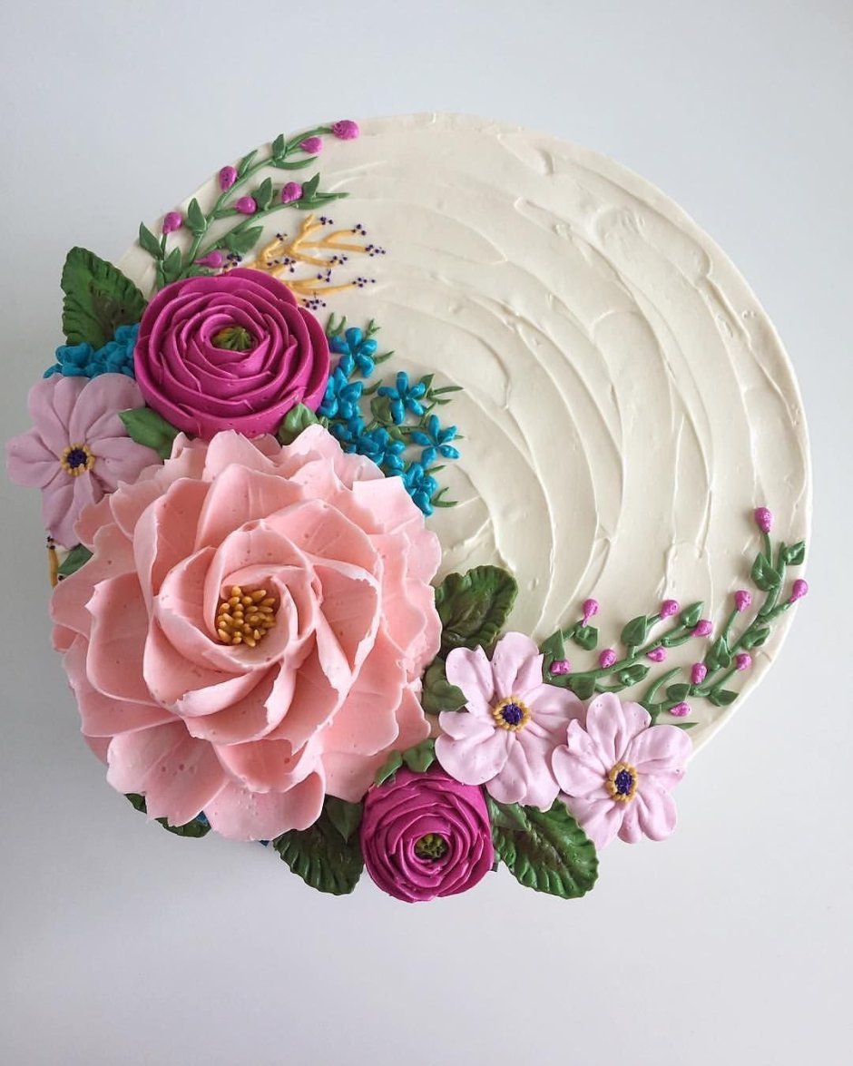 Цветы из БЗК на торт