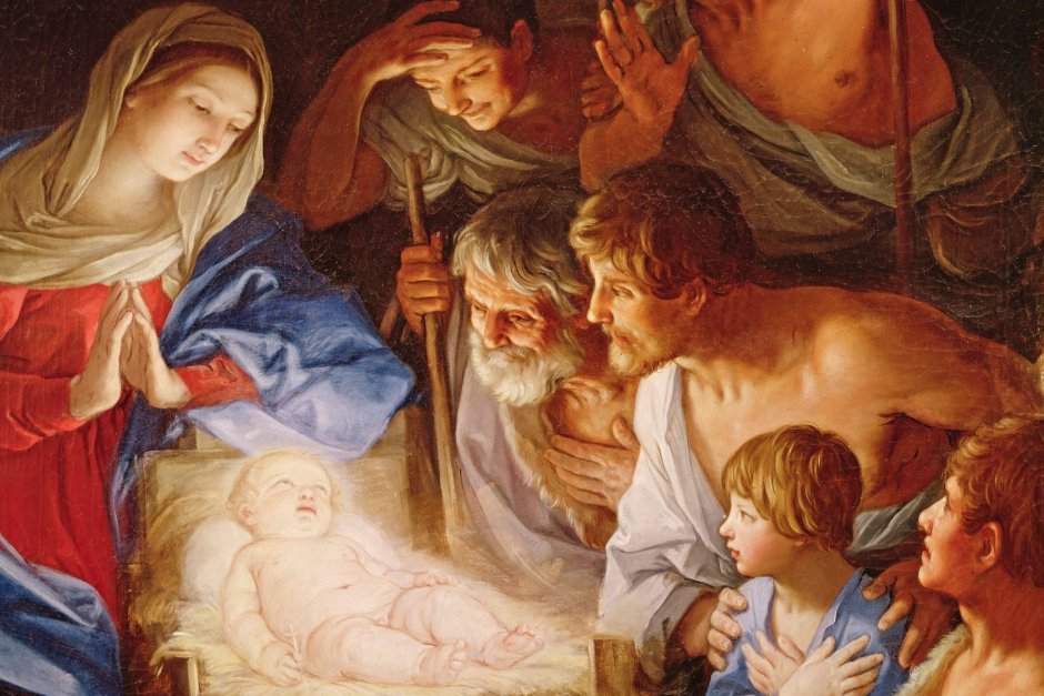 Мария и Иосиф с младенцем