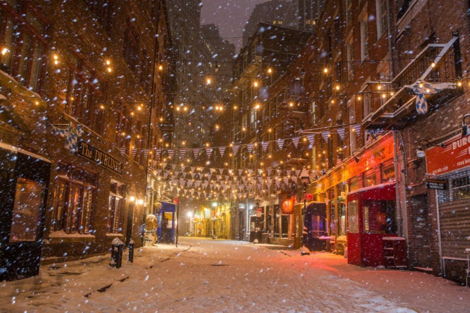 Нью Нью Йорк улица зима снег