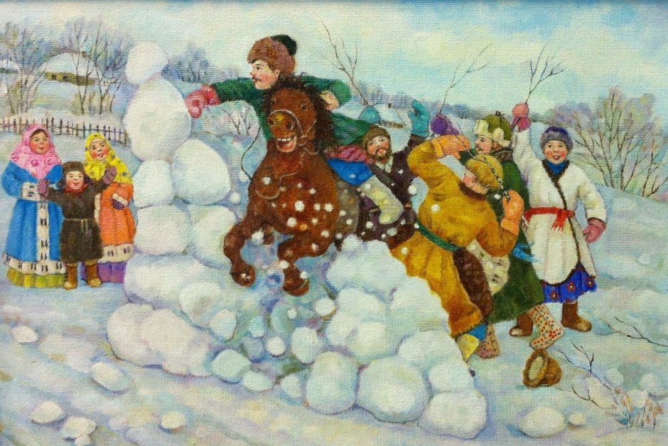 Взятие снежного городка в древней Руси