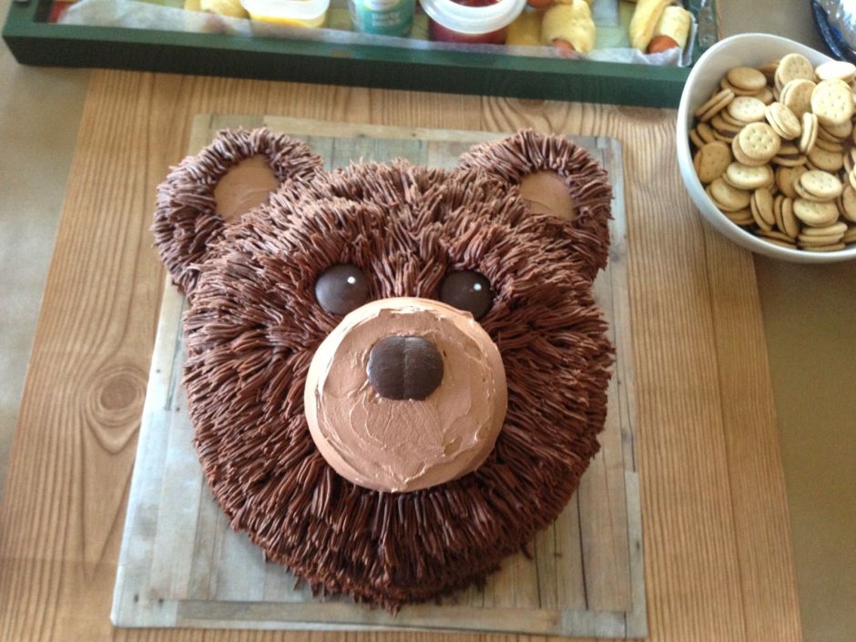 Украсить торт в виде медведя