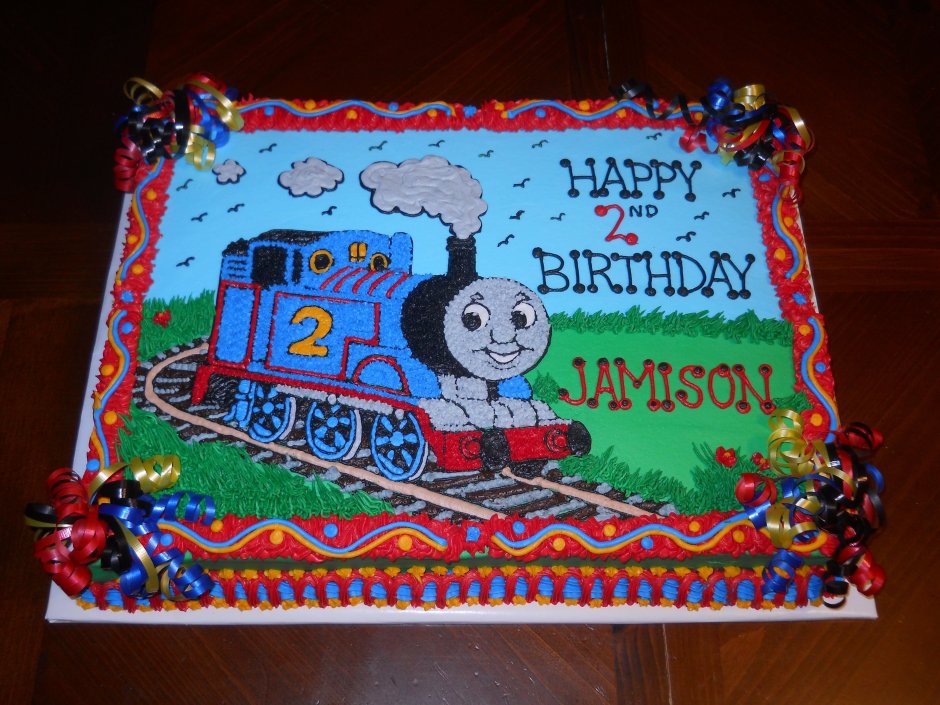 Торт с поездом для мальчика кремовый