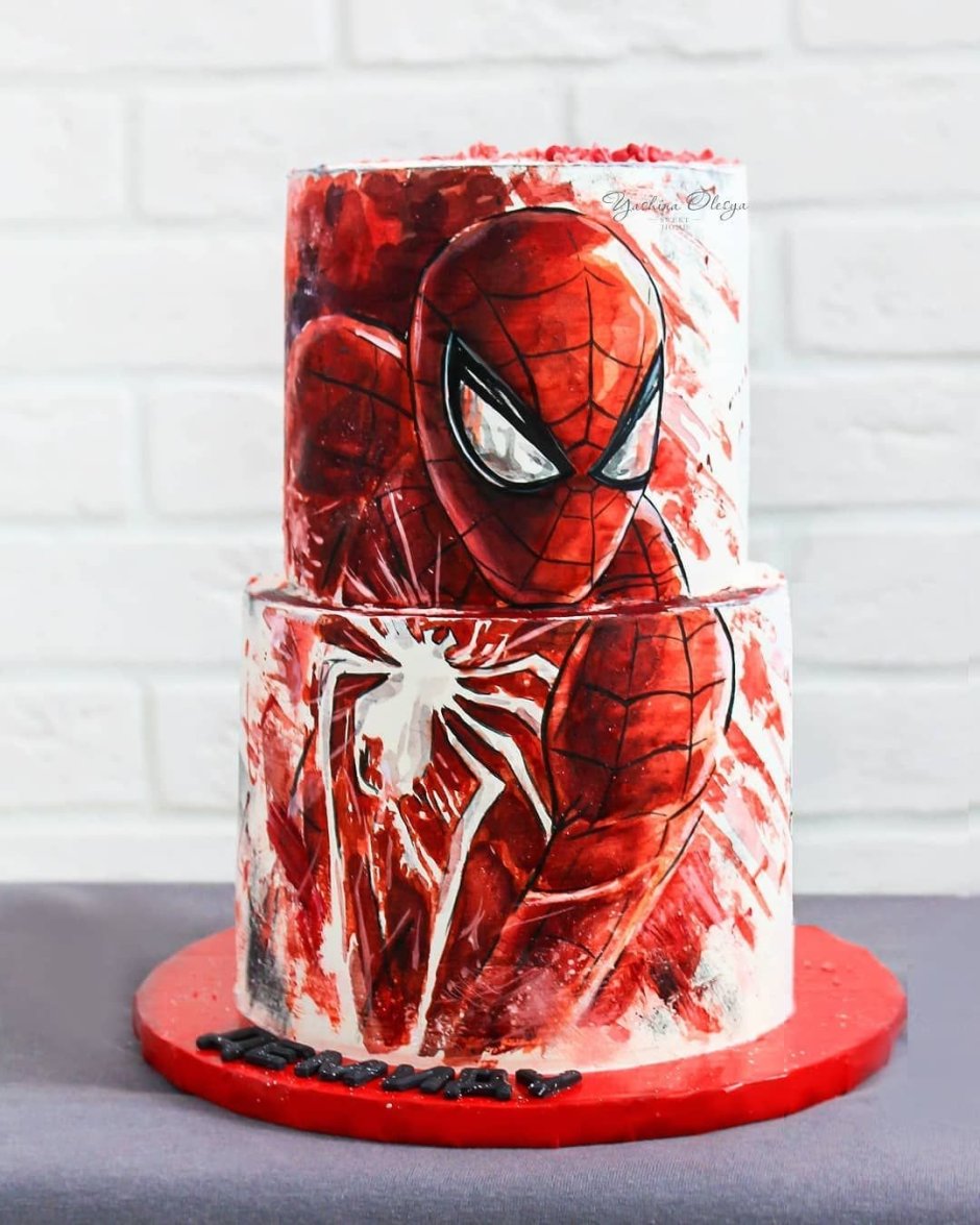 Торт в стиле человек паук