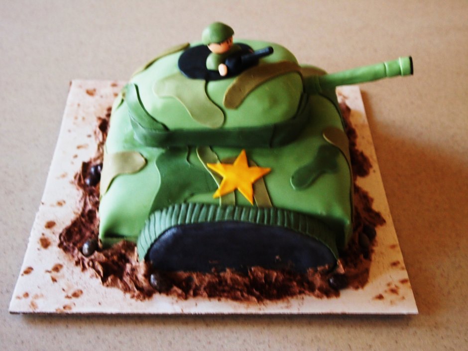 Детский торт с танком