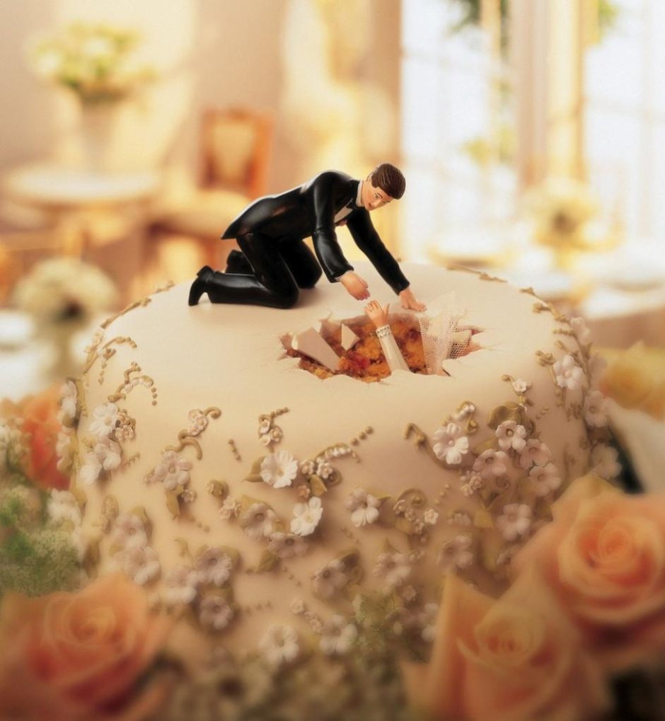 Свадебный торт с гипсофилой один ярус