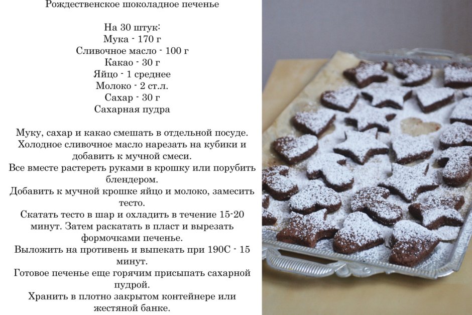Рецепт печенья в форме