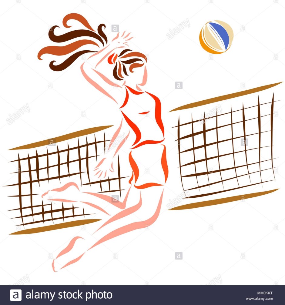 Волейбол девушки вектор