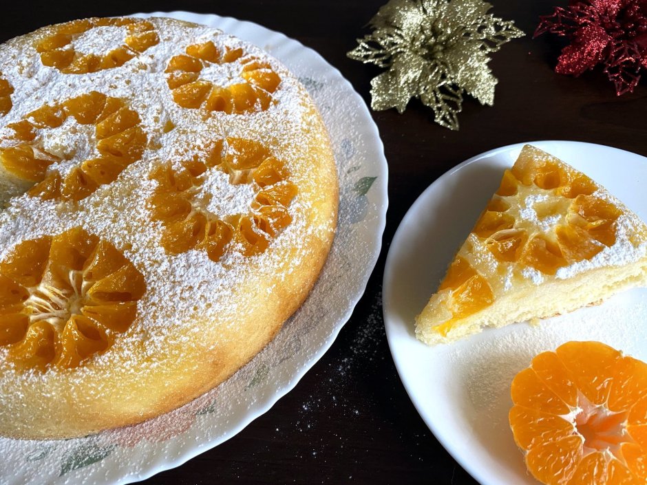 Новогодний пирог с мандаринами