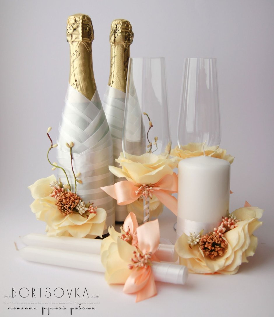 Свадебные фужеры свечи шампанское