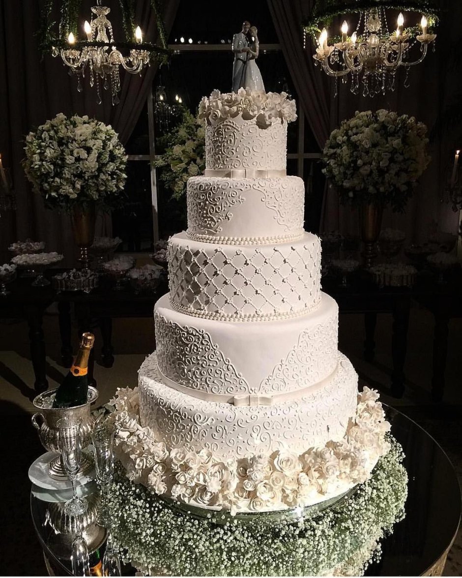 Торт высокий многоярусный свадьба