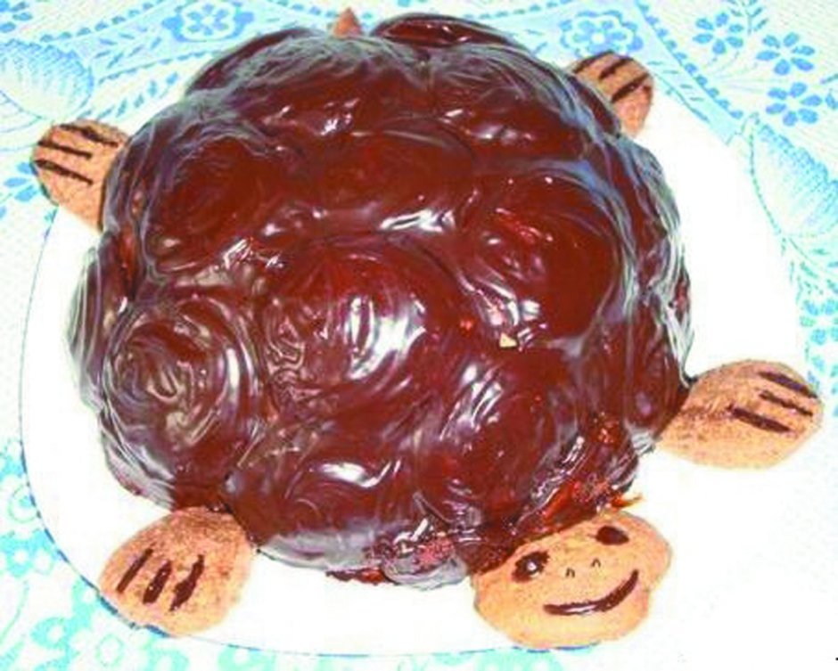Бисквитный торт черепаха со сметанным кремом