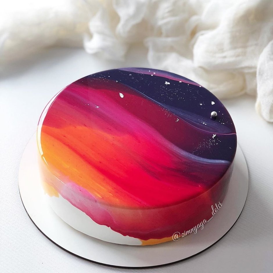 Муссовый торт разноцветный