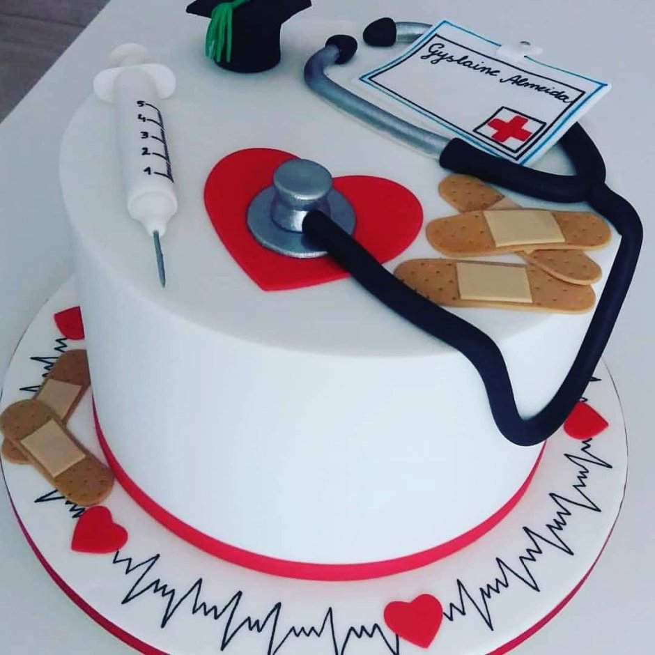 Декор торта для врача