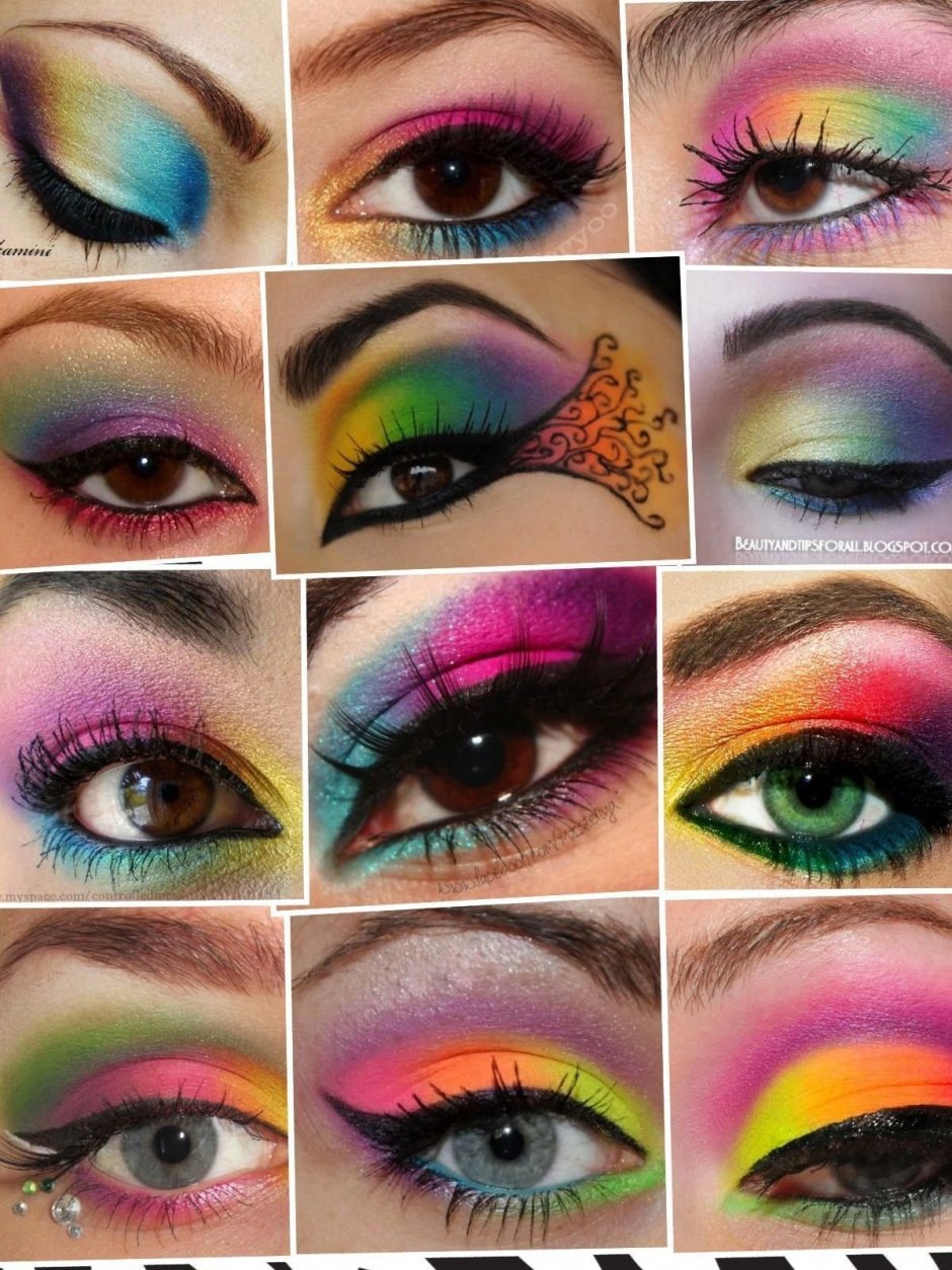 Разноцветный макияж