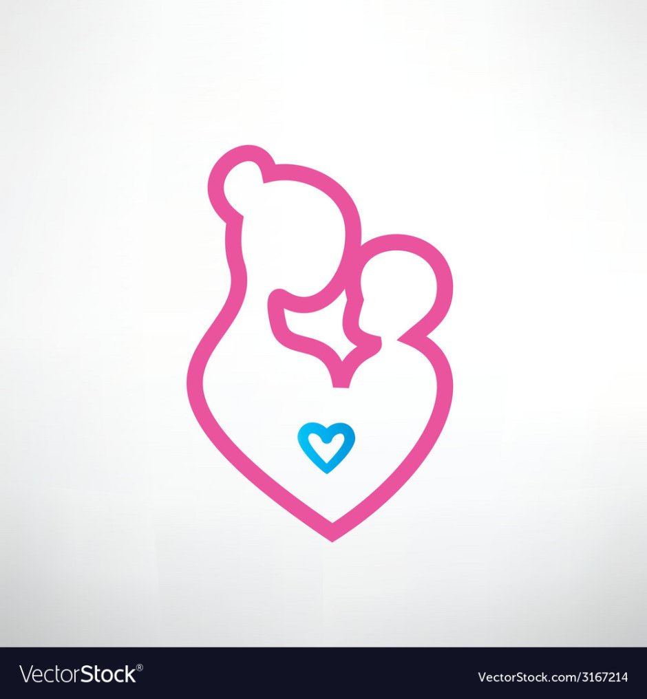 Логотип мать и дитя сердце