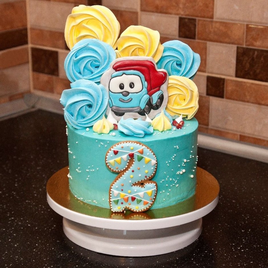 Торт на день рождения 2 года мальчику Грузовичок Лева