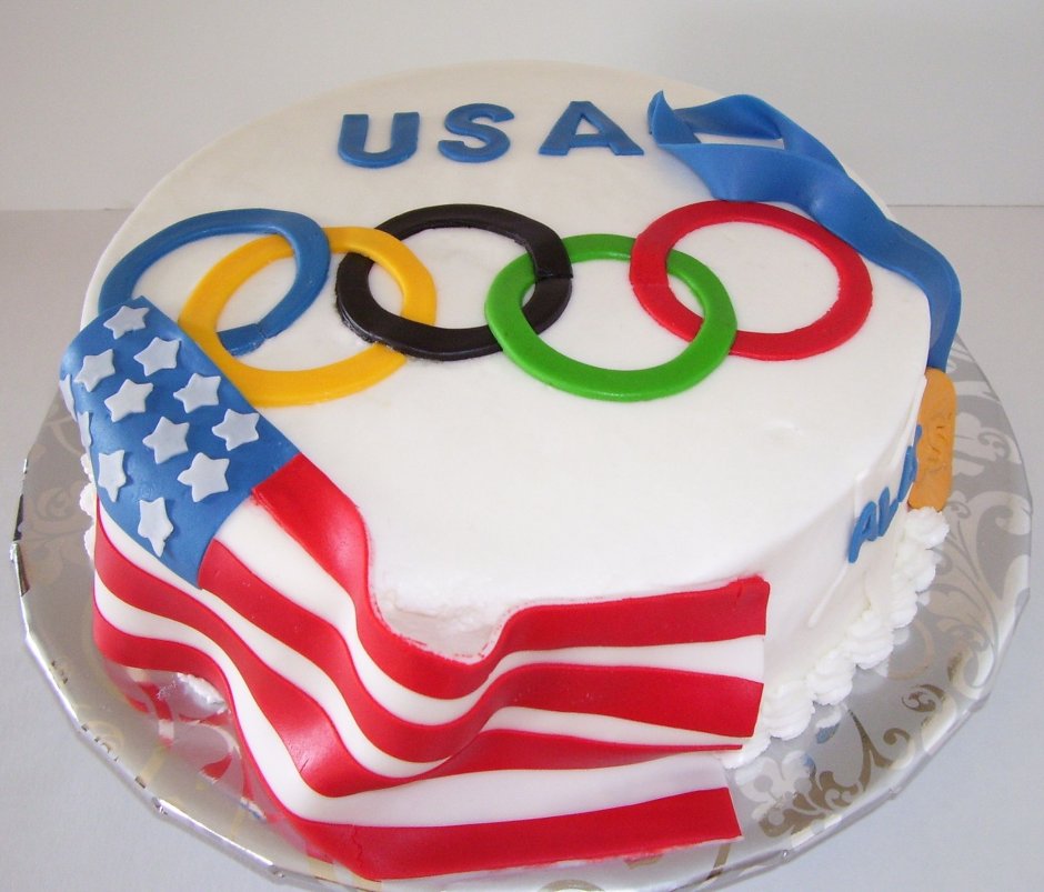 Торт с олимпийскими кольцами