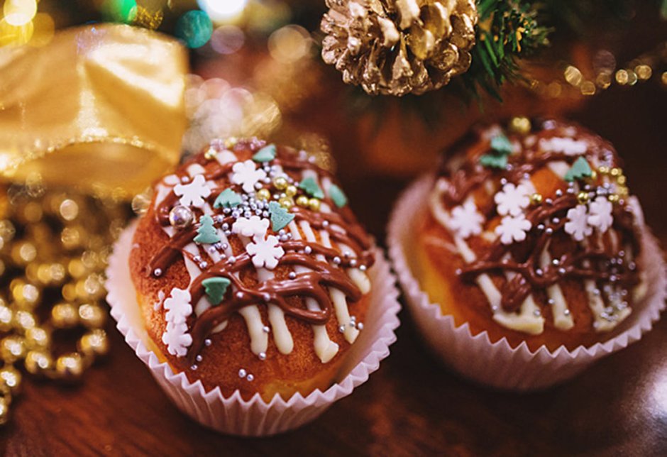 Красивые кексы с сухофруктами Instagram Рождественские
