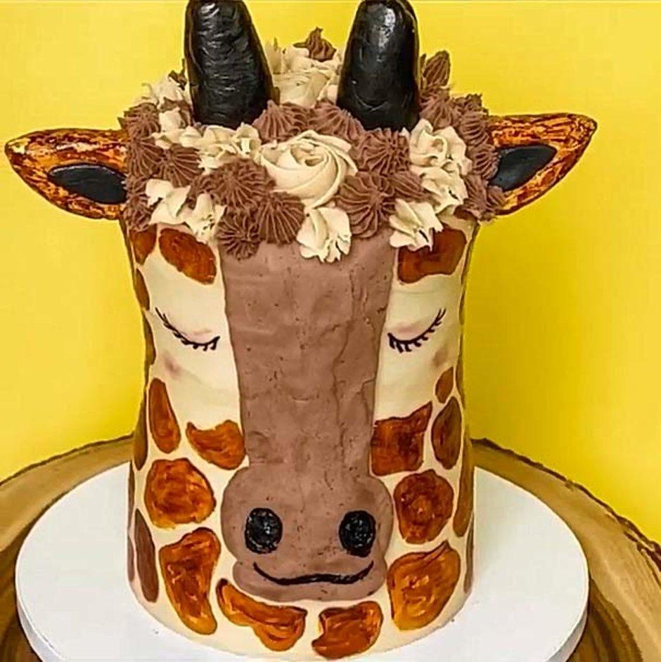 Торт с головой жирафа