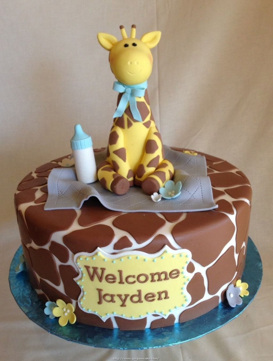 Торт с жирафом в стиле Сканди