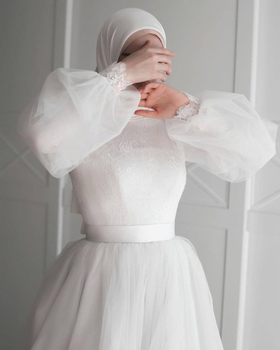 Мусульманские белые Свадебные платья