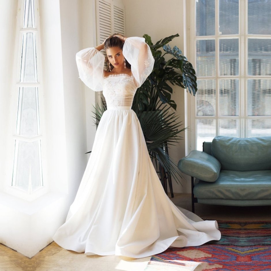 Свадебное платье с рукавами
