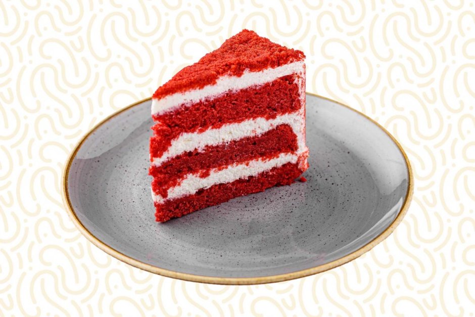 Кусок торта красный бархат