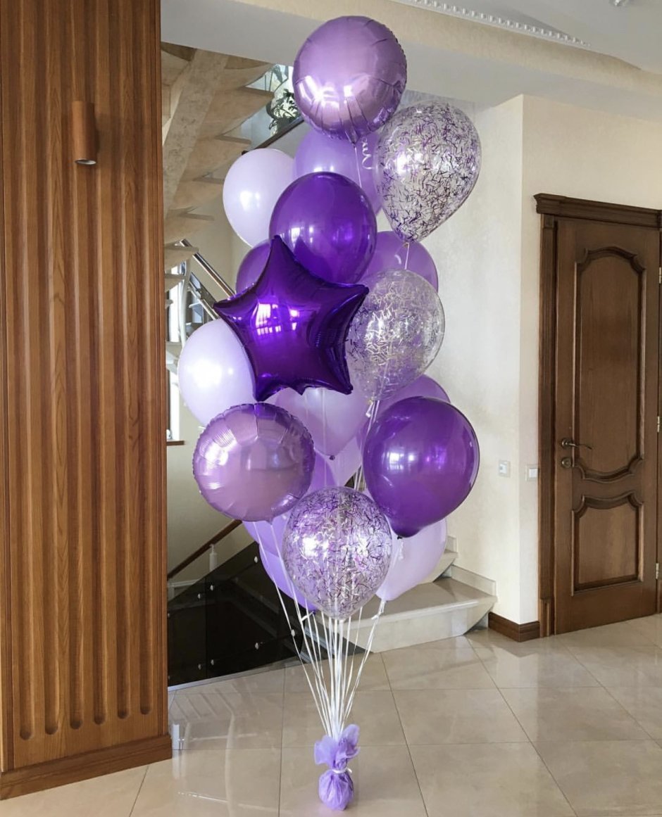 Фиолетовые шары композиции