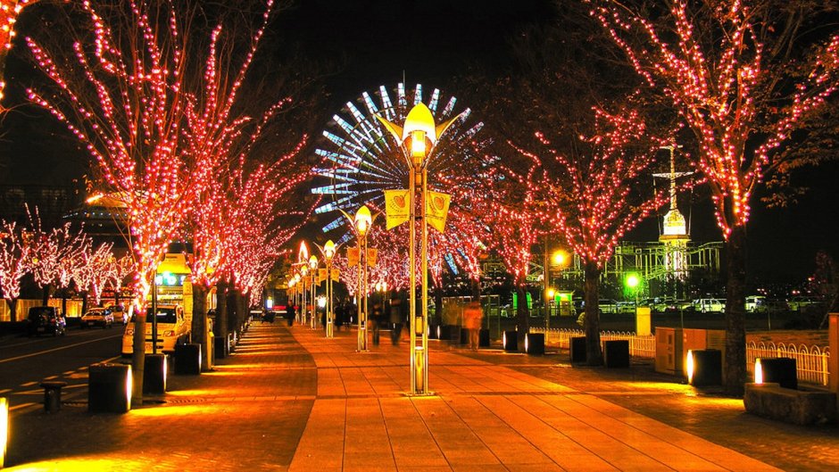Новогодняя иллюминация Токио Япония￼