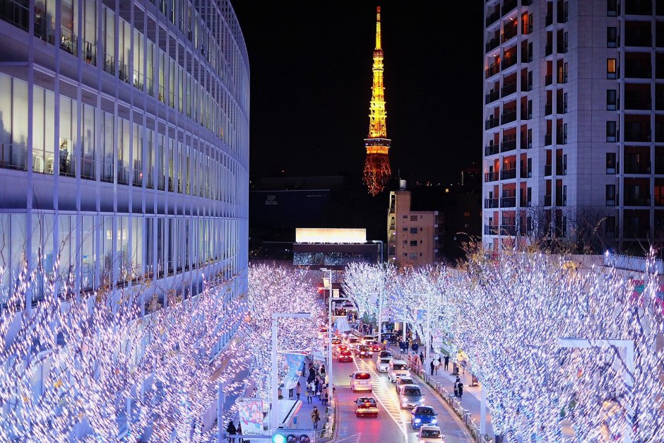 Новый год в Японии улицы