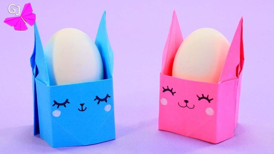Пасхальный заяц оригами для яиц