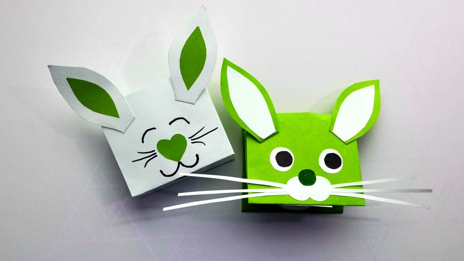 Оригами к Пасхе коробочка с кроликом