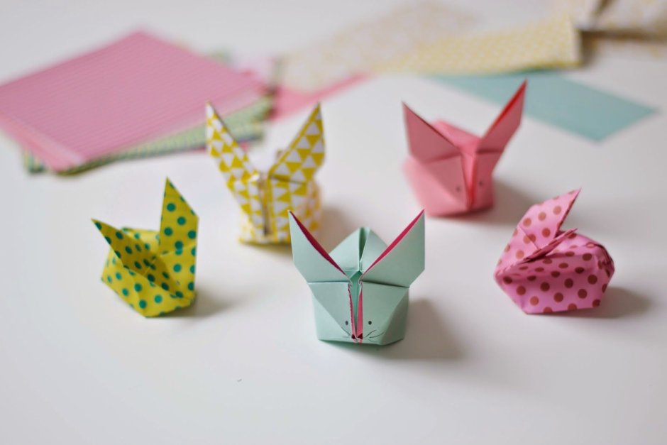 Оригами весенние зайчики