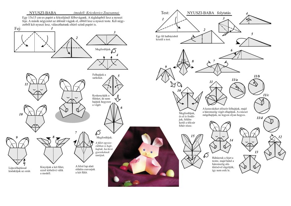 Оригами заяц подставка для яиц на Пасху
