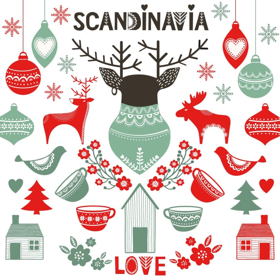 Скандинавские новогодние узоры
