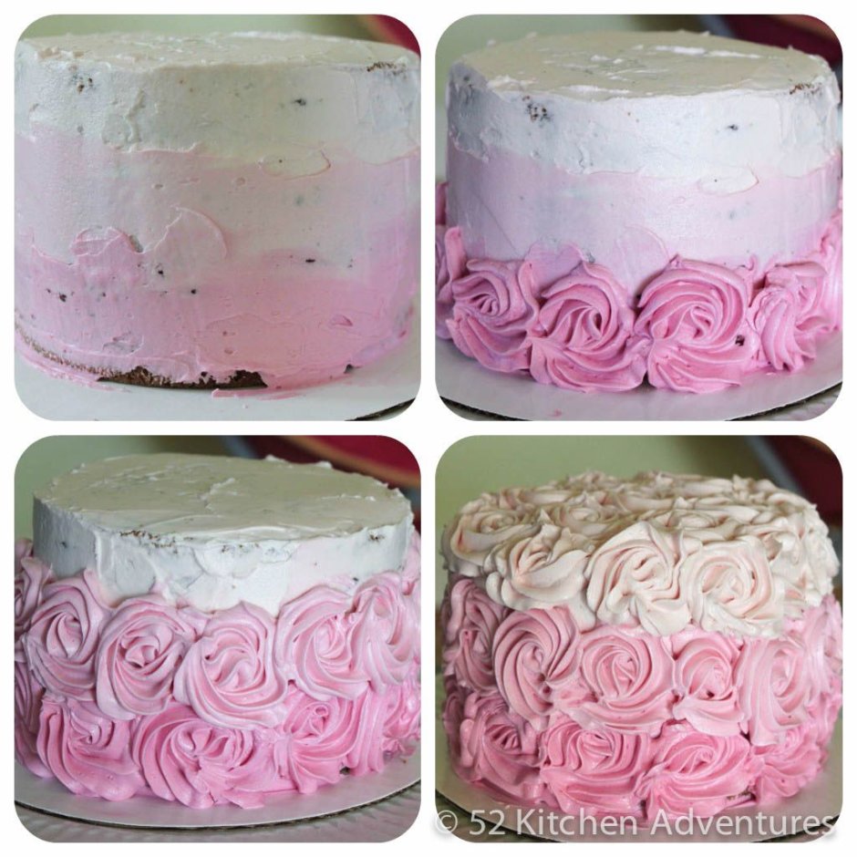 Торт с розовыми разводами