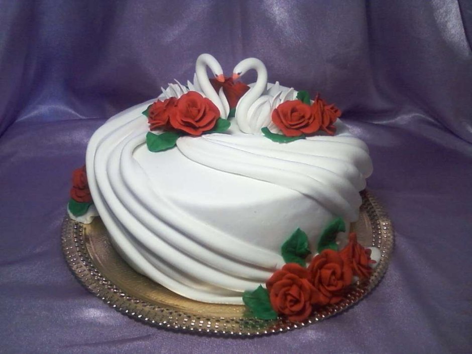 Свадебный торт фото одноярусный