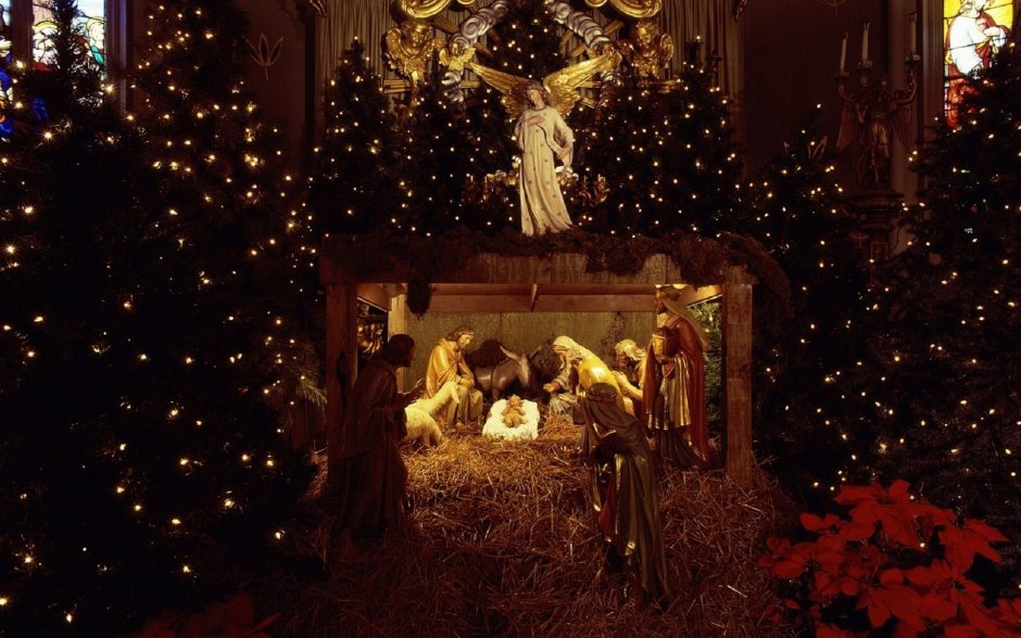 Вертеп Рождественский младенца Иисуса
