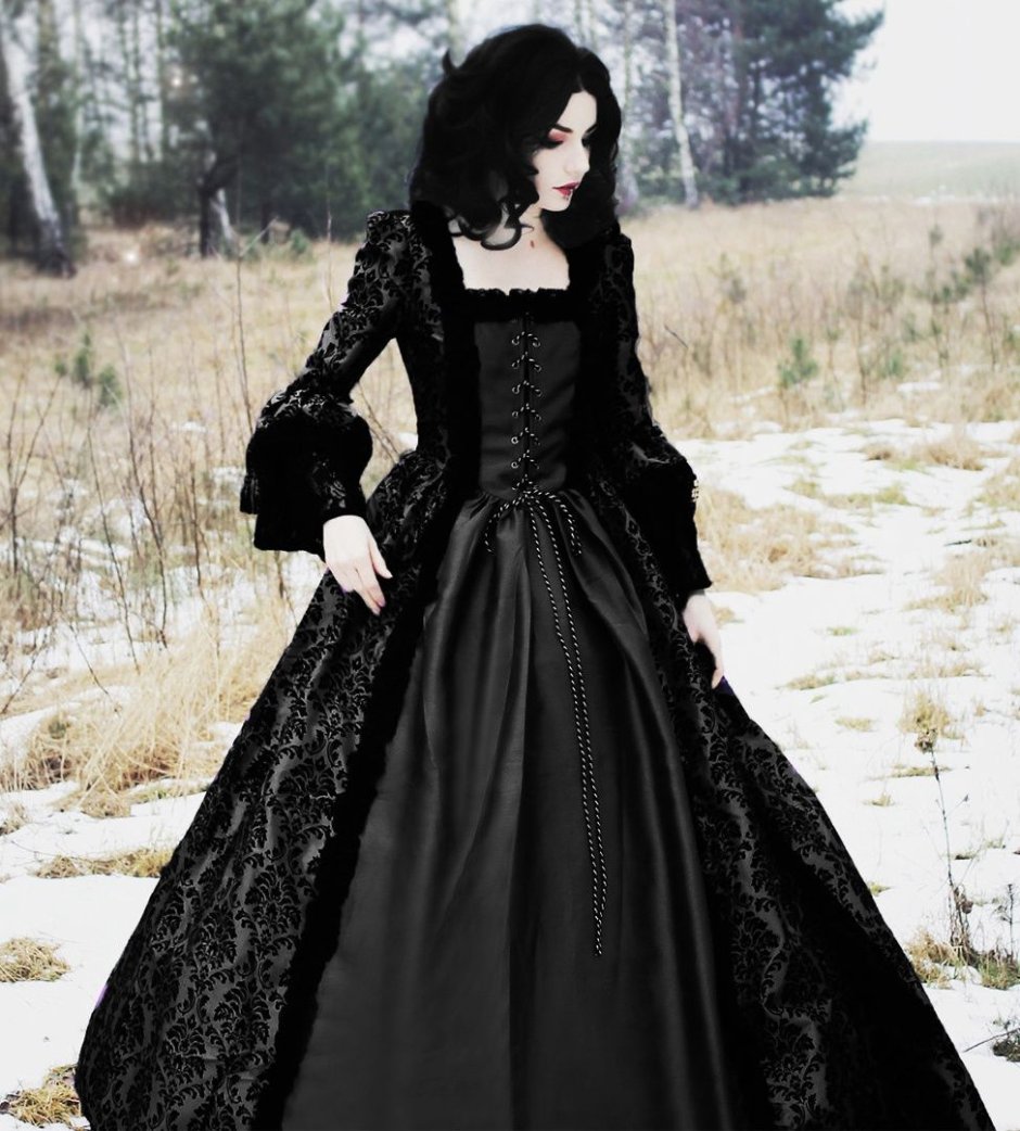 Свадебные платья средневековья черные