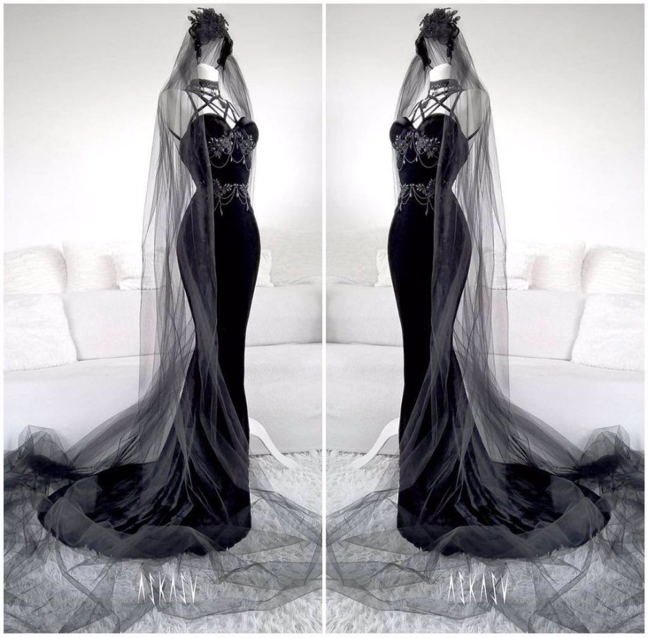 Черное платье фэнтези