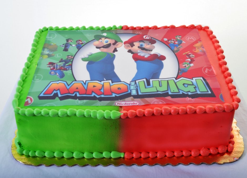 Супер Марио торт с фотопечатью