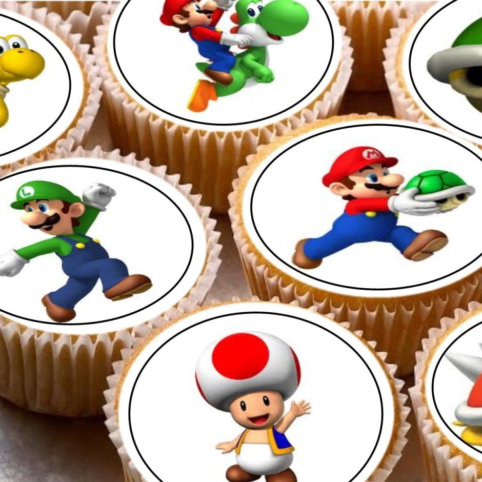 Топперы для торта Марио