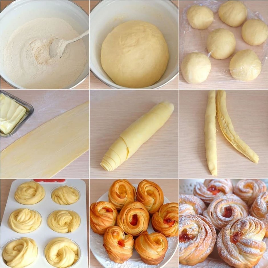 Процесс приготовления булочек