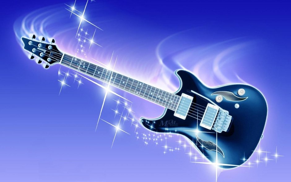 Открытка с изображением гитары
