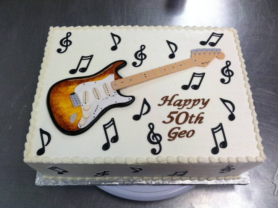 Торт с изображением гитары